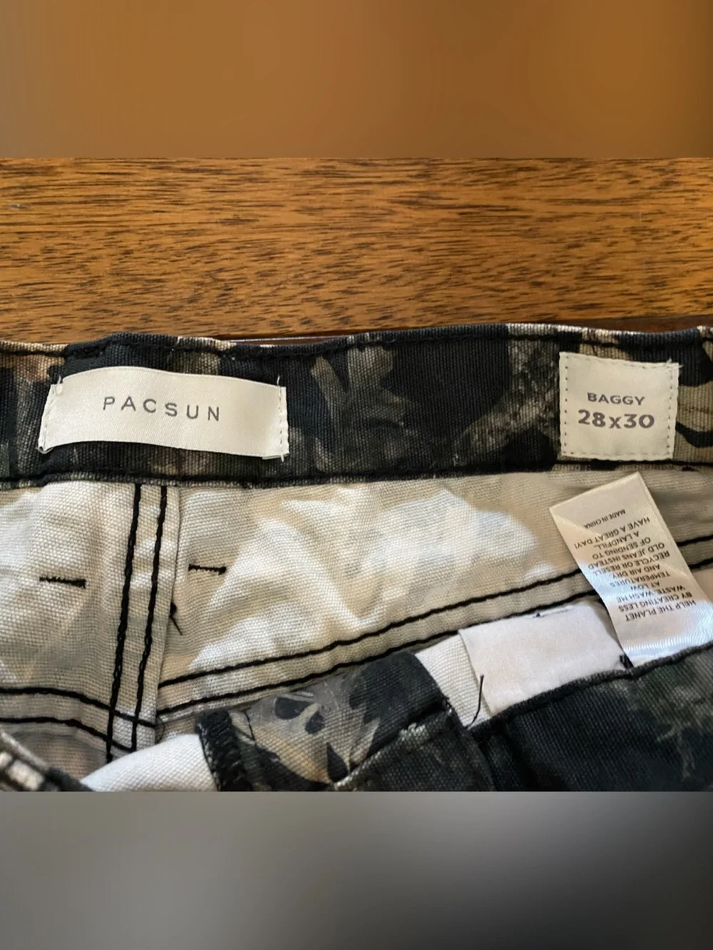 PacSun Men's Camouflage Cargo Pants - Black & Brown